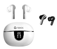 Audífonos TEROS, TE-8075W, bluetooth, TWS, Blanco